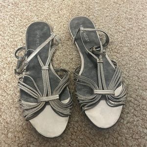 Nine West silver flat dress sandals